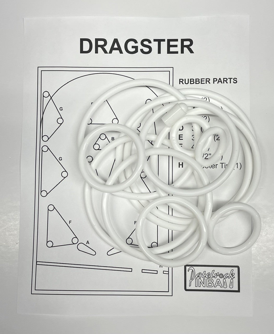 Arco Falc Dragster Pinball Machine Rubber Ring Kit