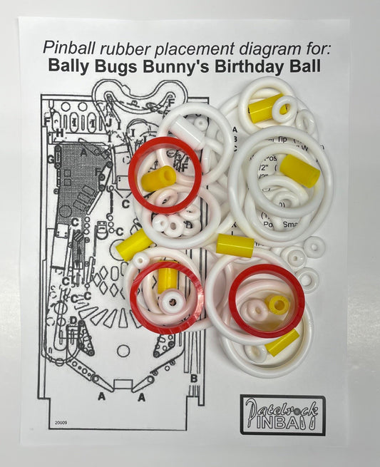 Bally Bugs Bunny's Birthday Ball Pinball Machine Rubber Ring Kit