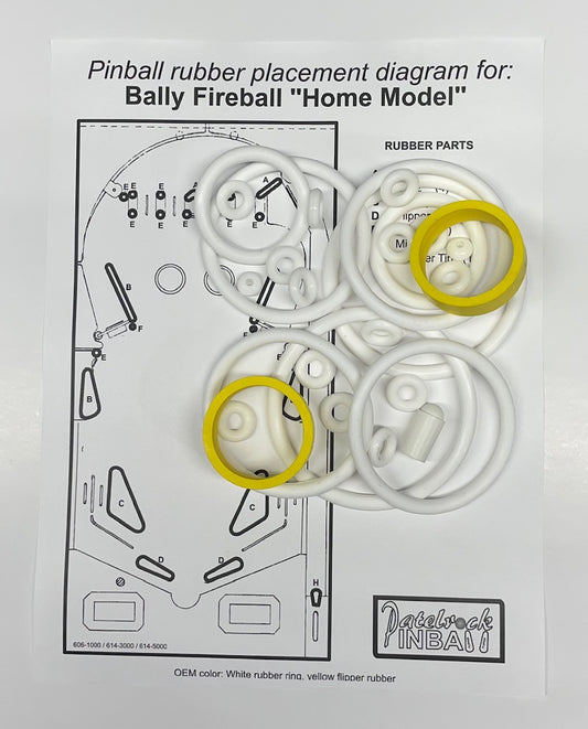 Bally Fireball | Home Model | Pinball Machine Rubber Ring Kit