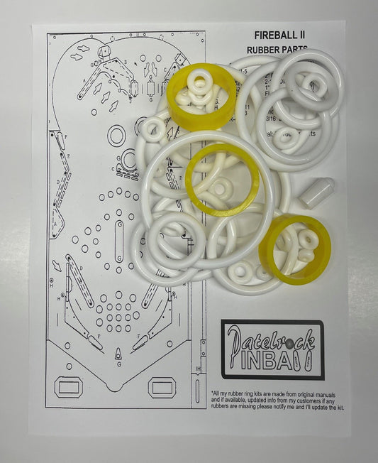 Bally Fireball II Pinball Machine Rubber Ring Kit
