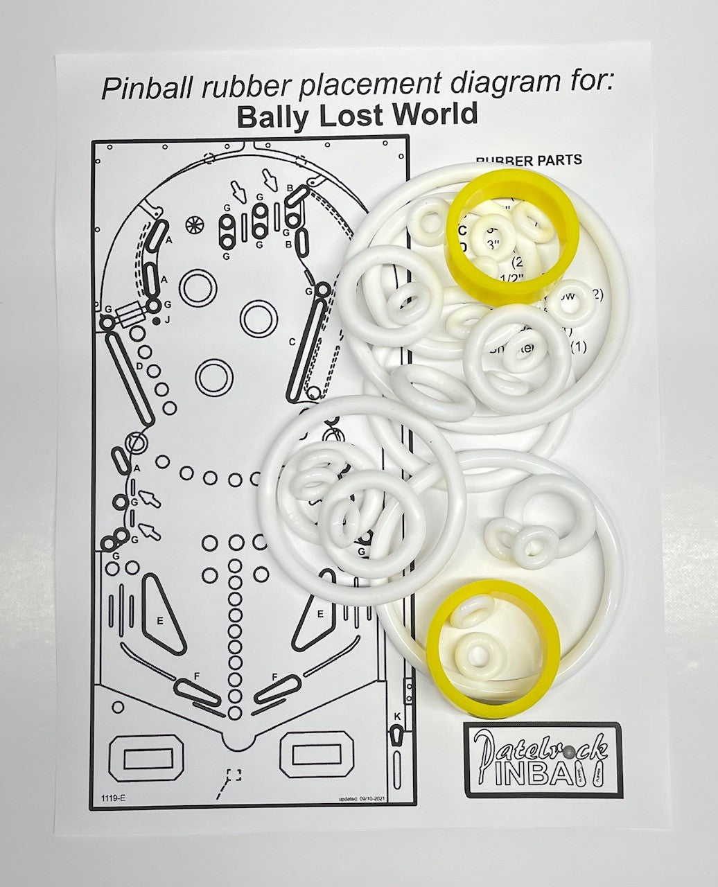 Bally Lost World Pinball Machine Rubber Ring Kit