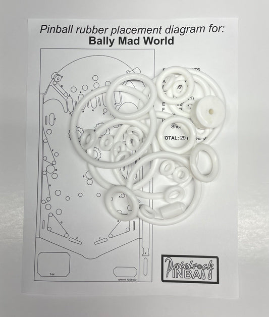 Bally Mad World Pinball Machine Rubber Ring Kit
