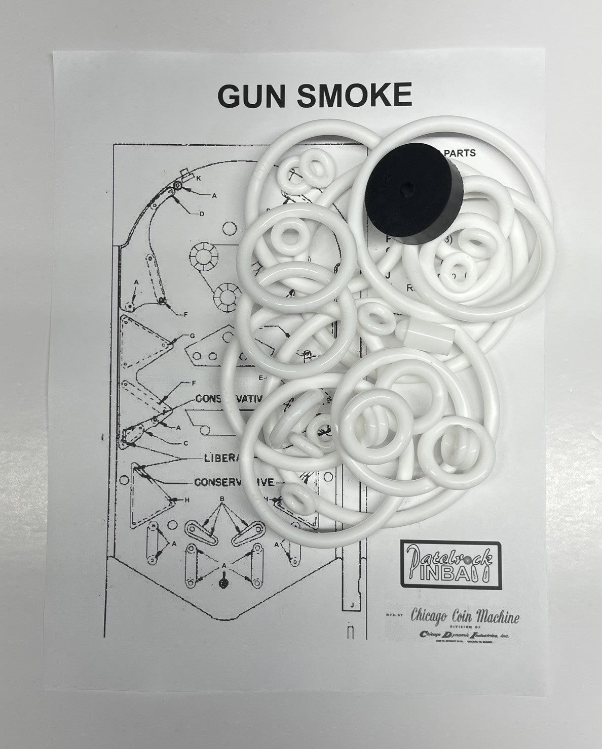 Chicago Coin Gun Smoke Pinball Machine Rubber Ring Kit