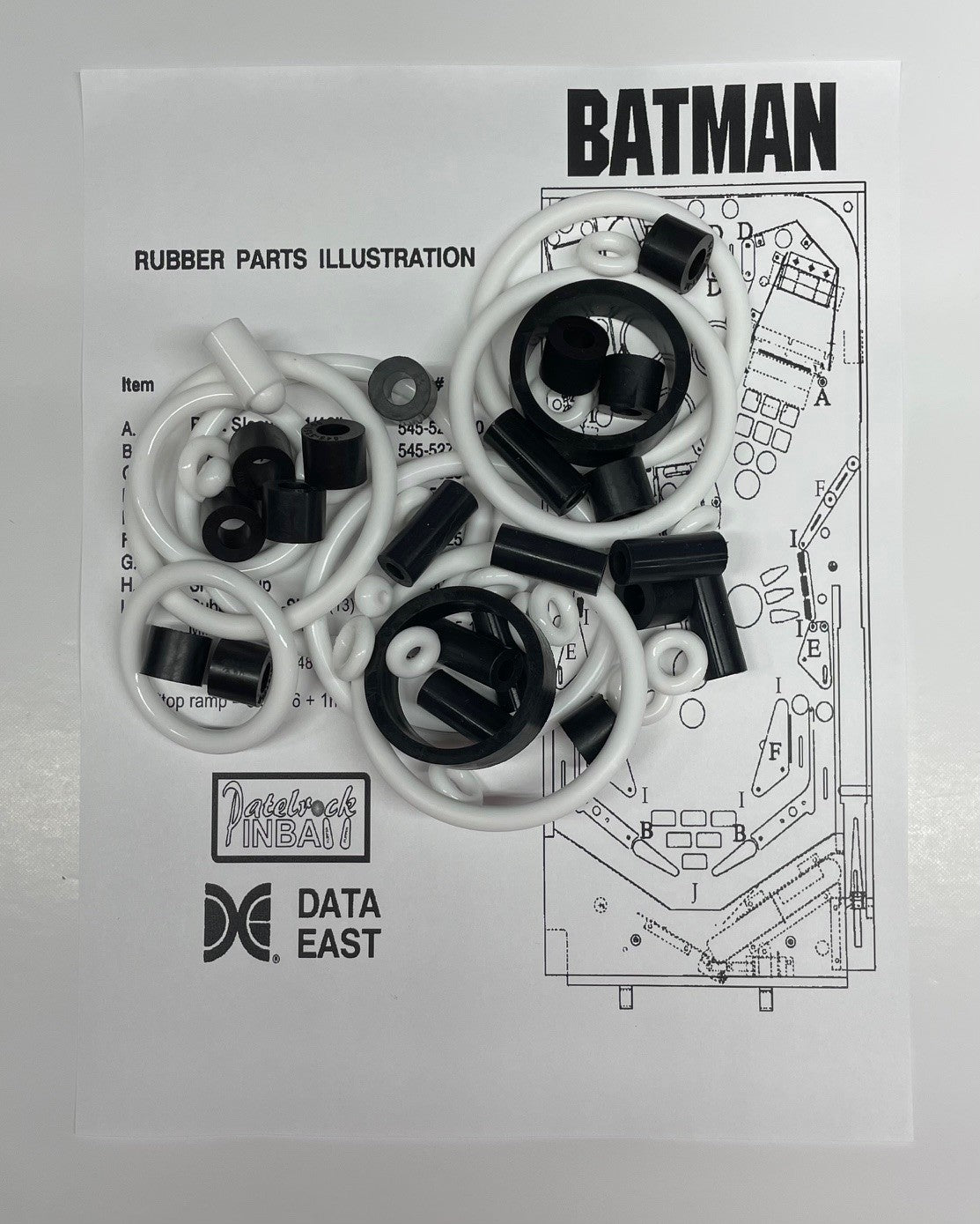 Data East Batman Pinball Machine Rubber Ring Kit