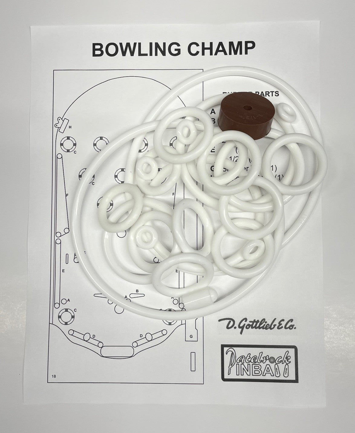 Gottlieb Bowling Champ Pinball Machine Rubber Ring Kit