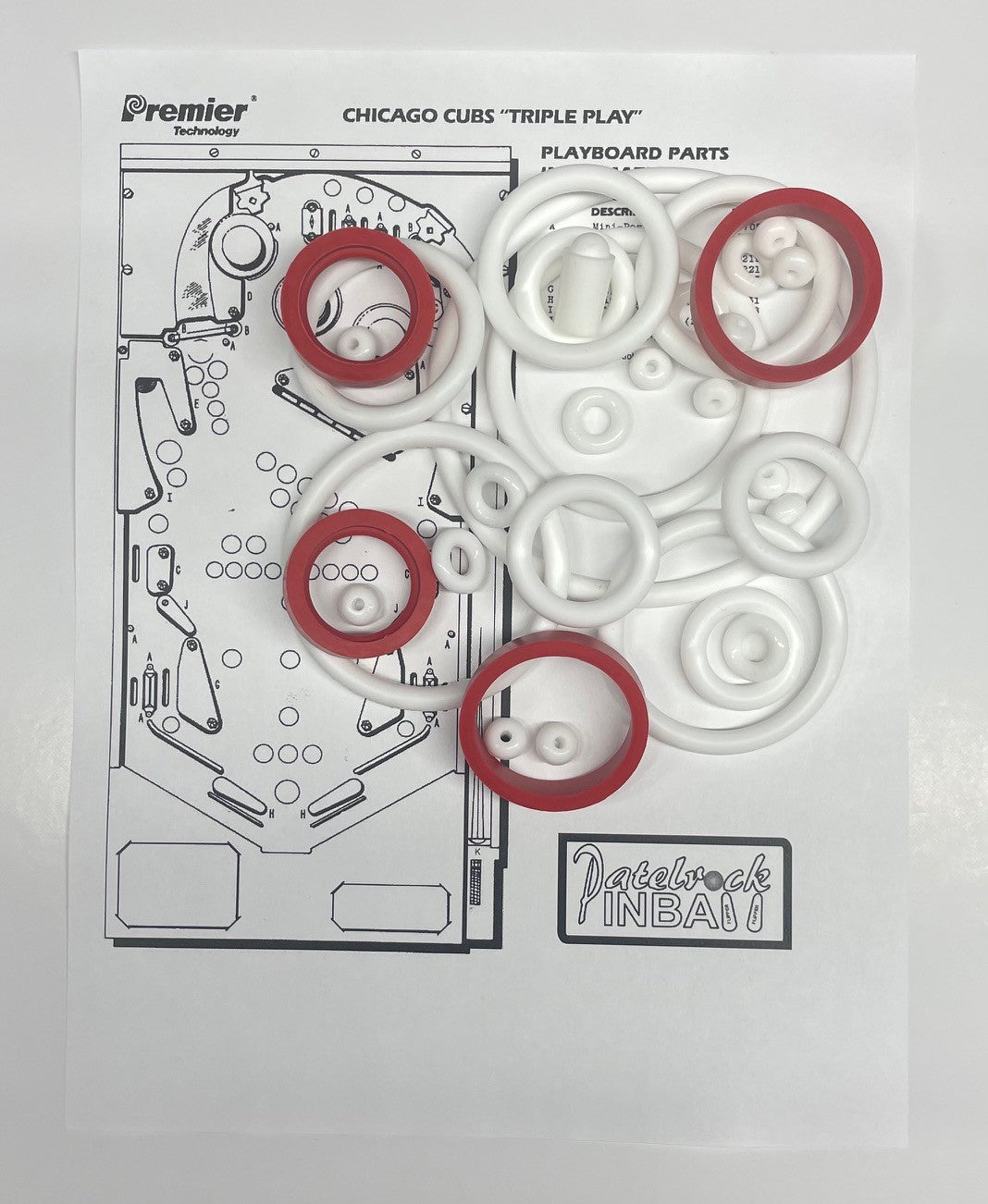 Gottlieb Chicago Cubs Triple Play Pinball Machine Rubber Ring Kit
