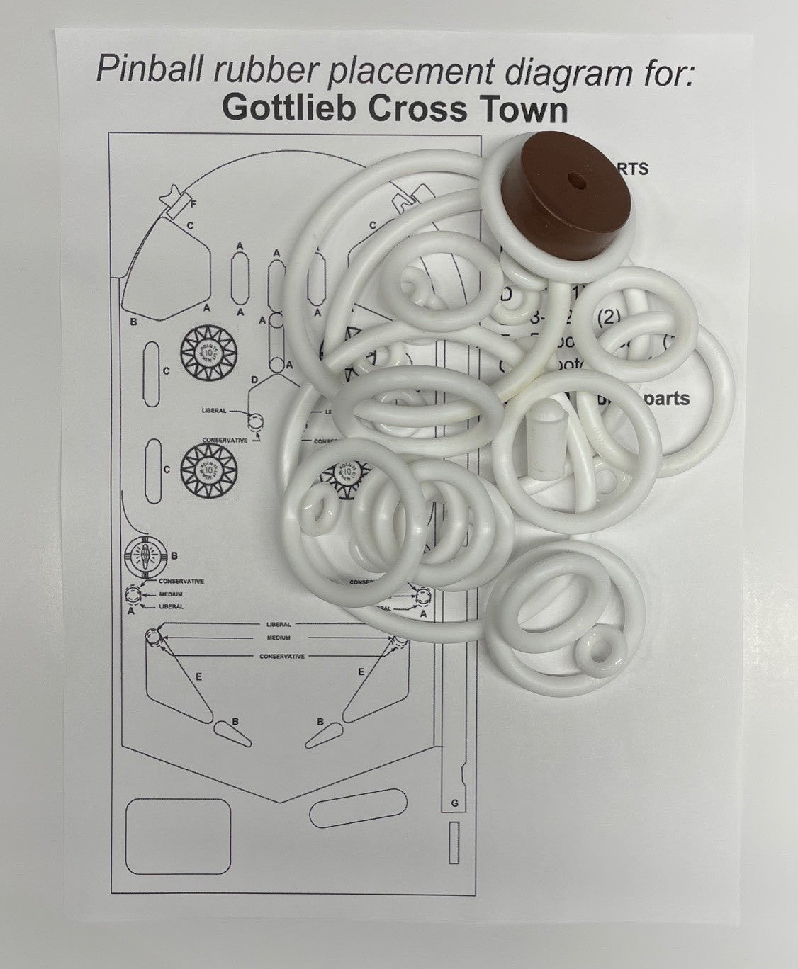 Gottlieb Cross Town Pinball Machine Rubber Ring Kit