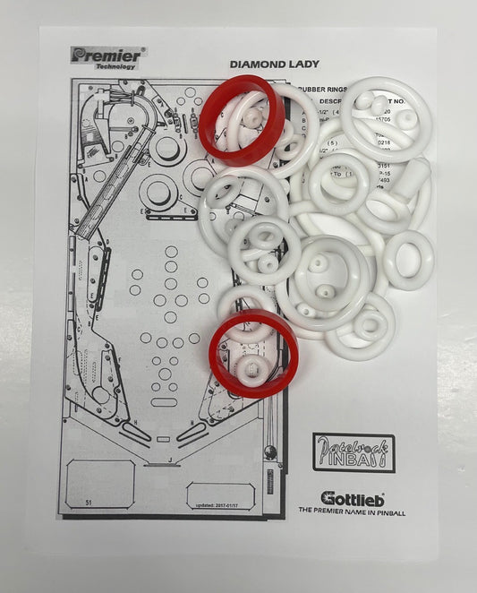 Gottlieb Diamond Lady Pinball Machine Rubber Ring Kit