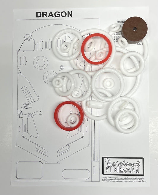 Gottlieb Dragon Pinball Machine Rubber Ring Kit
