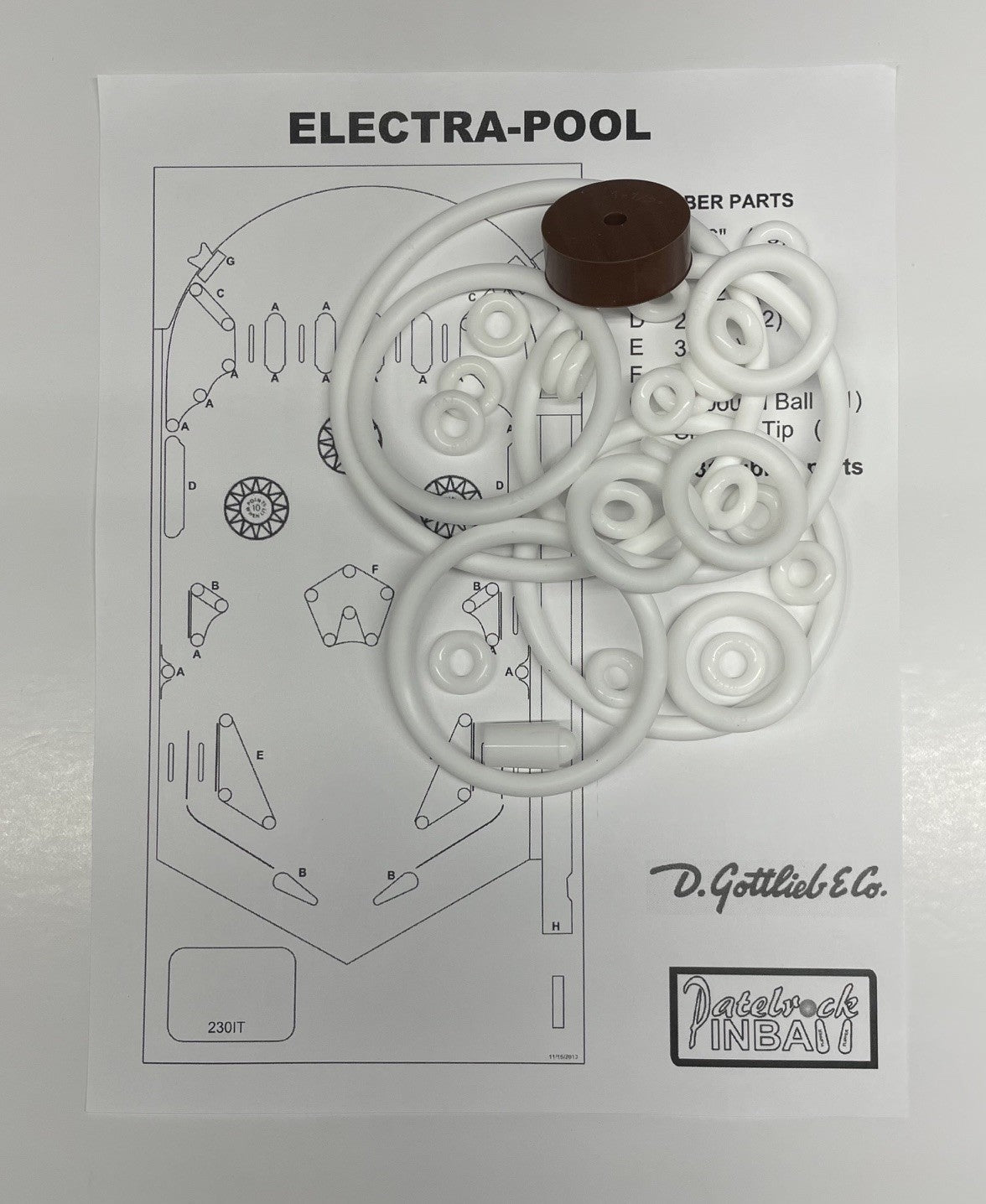 Gottlieb Electra Pool Pinball Machine Maintenance Kit