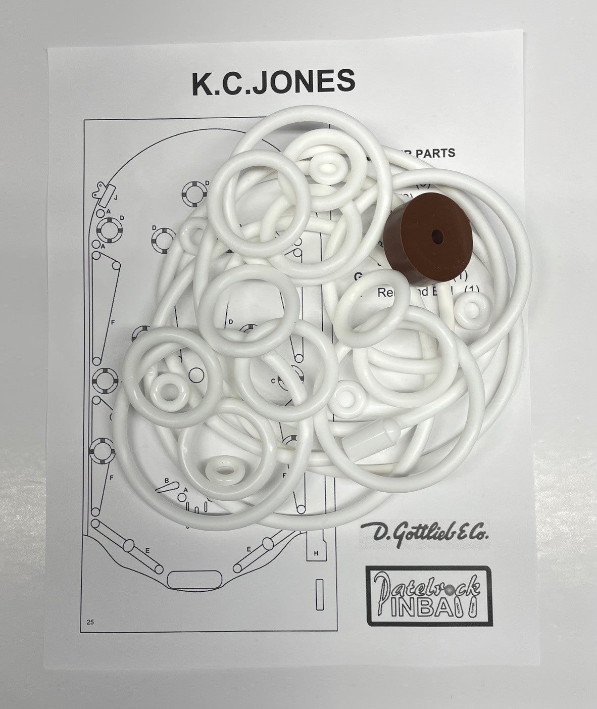 Gottlieb K.C. Jones Pinball Machine Rubber Ring Kit