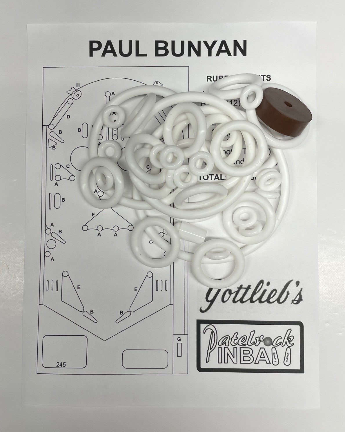 Gottlieb Paul Bunyan Pinball Machine Rubber Ring Kit