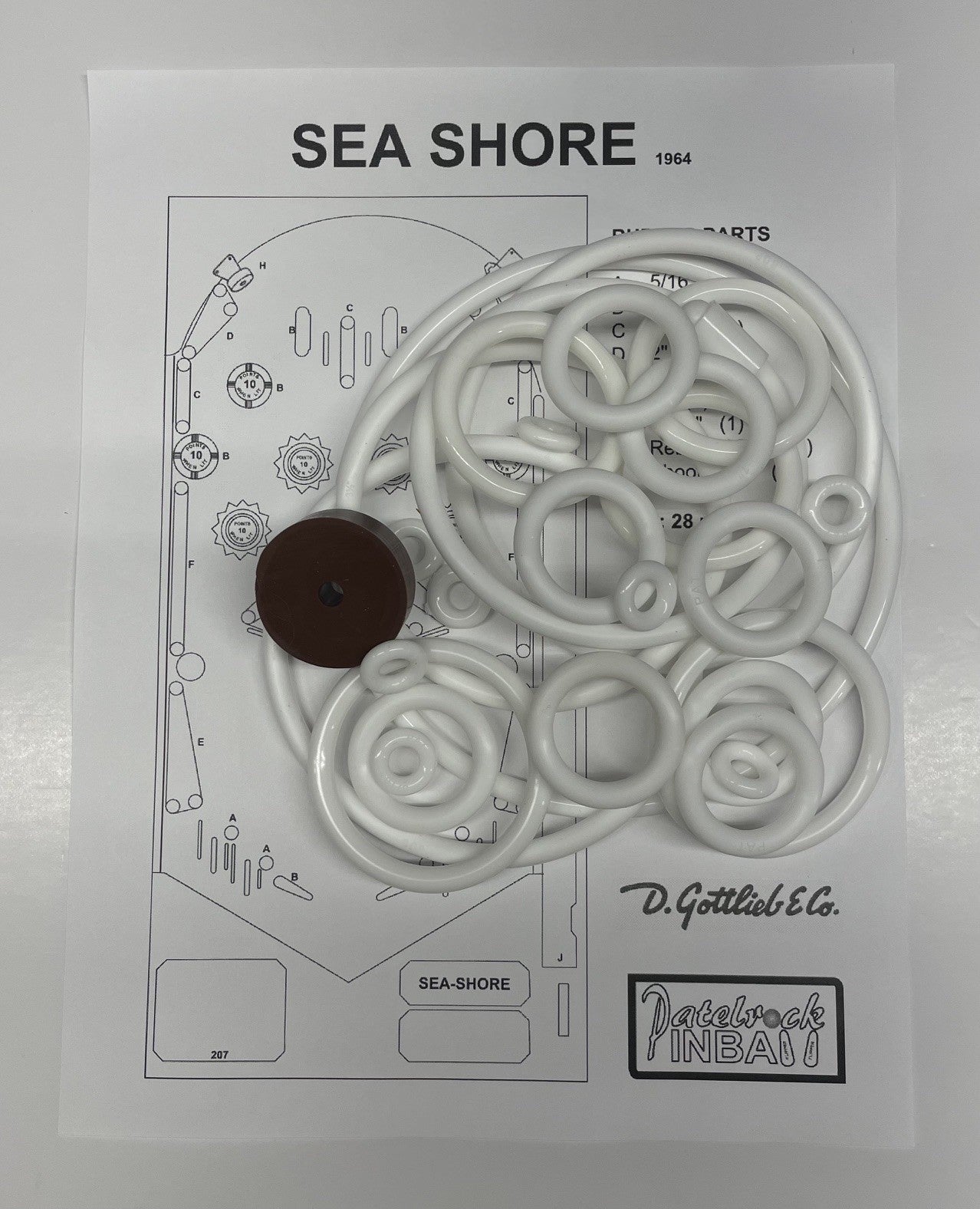 Gottlieb Sea Shore Pinball Machine Rubber Ring Kit
