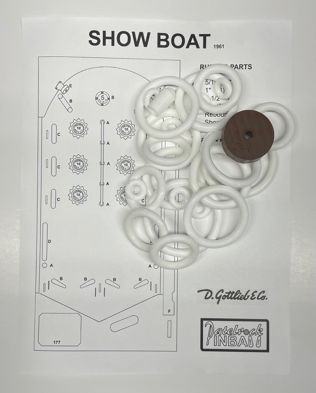 Gottlieb Show Boat Pinball Machine Rubber Ring Kit