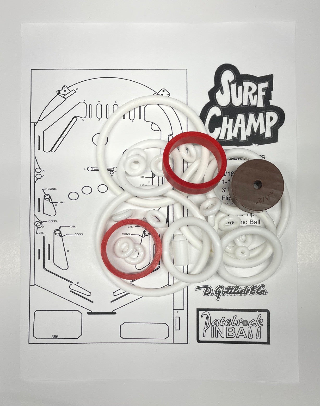 Gottlieb Surf Champ Pinball Machine Rubber Ring Kit