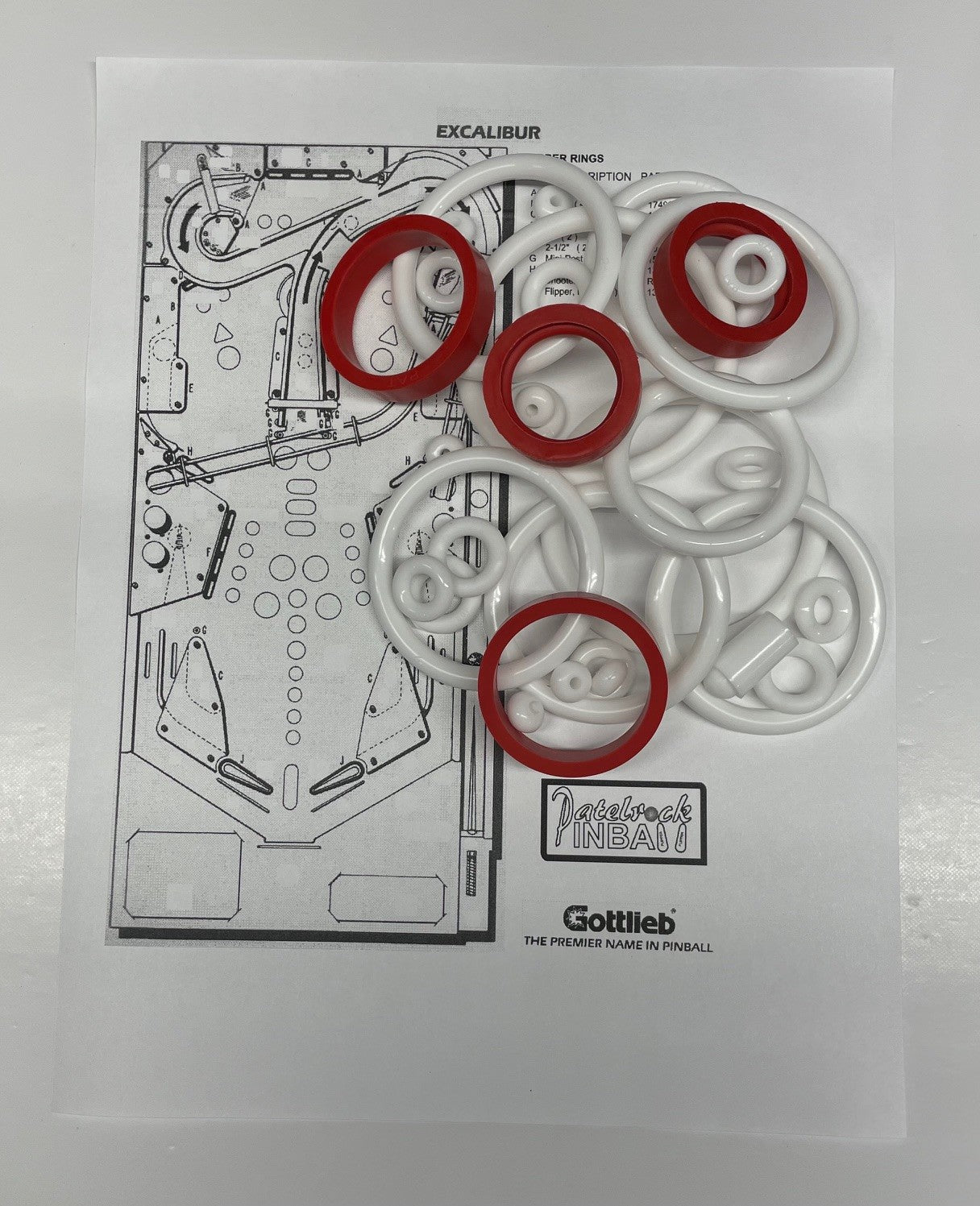 Gottlieb Excalibur Pinball Machine Rubber Ring Kit