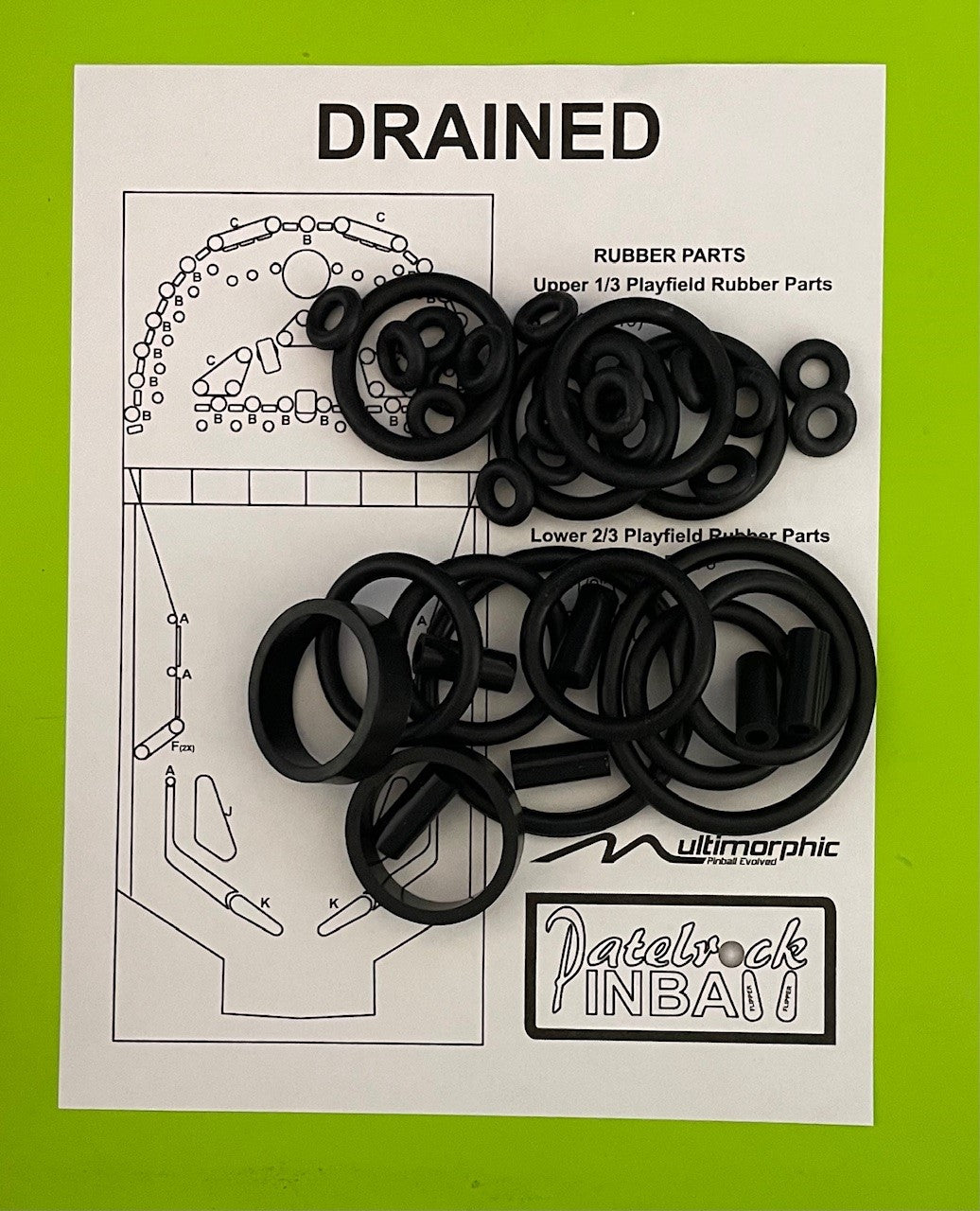 P3 Multimorphic Drained Pinball Machine Rubber Ring Kit