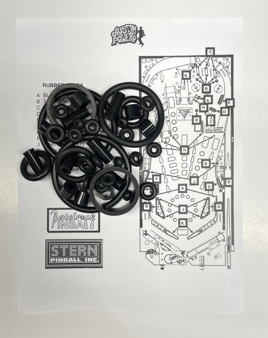 Stern Austin Powers Pinball Machine Rubber Ring Kit