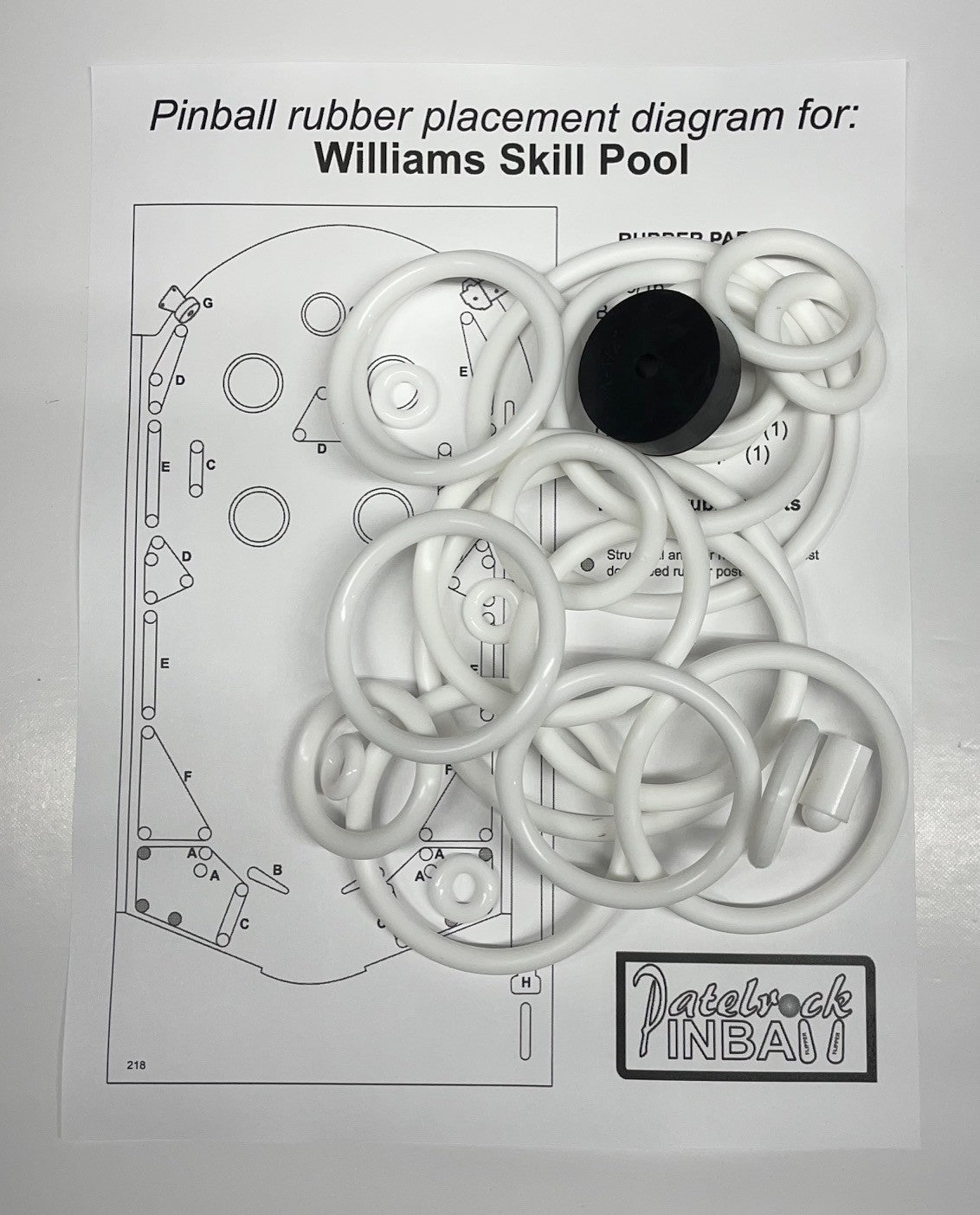 Williams Skill Pool Pinball Machine Rubber Ring Kit