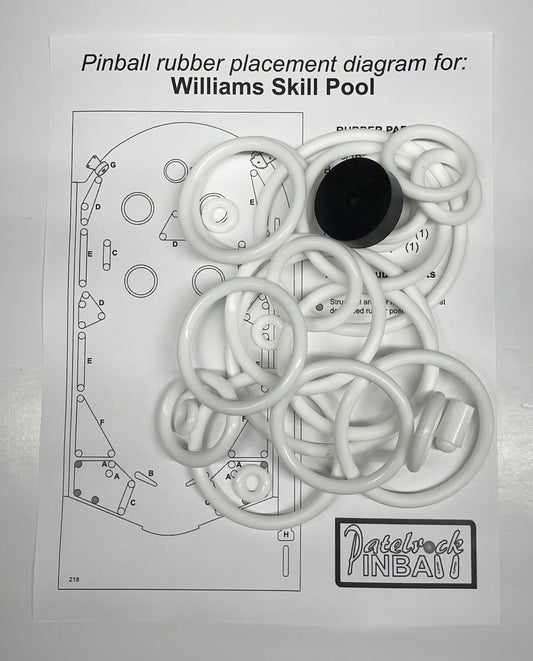 Williams Skill Pool Pinball Machine Rubber Ring Kit