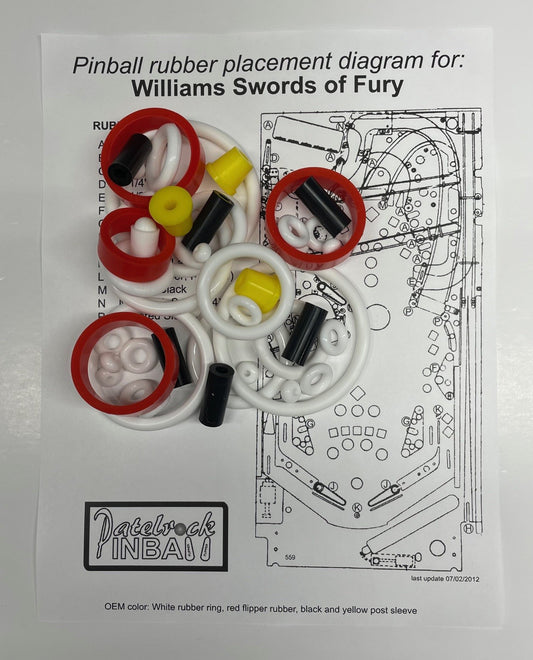 Williams Swords of Fury Pinball Machine Maintenance Kit