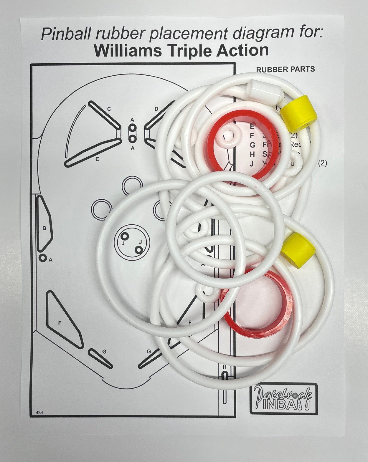 Williams Triple Action Pinball Machine Rubber Ring Kit