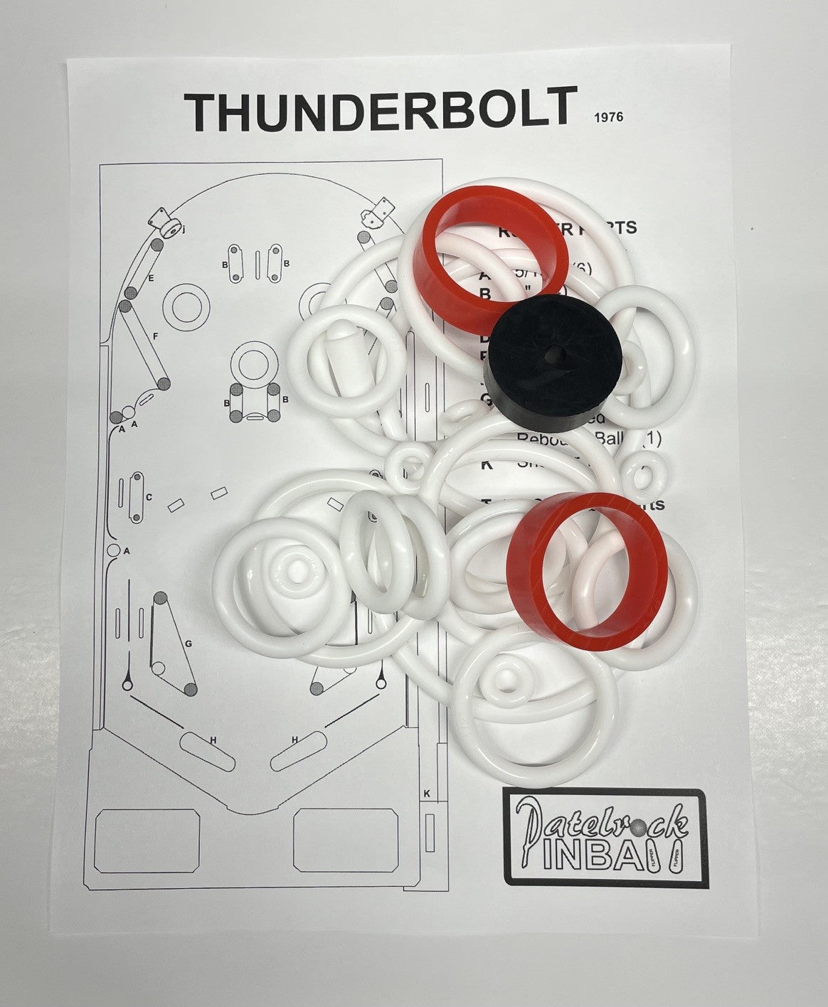 Allied Leisure Thunderbolt Pinball Machine Rubber Ring Kit