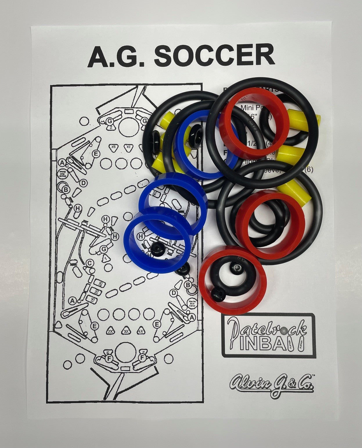 Alvin G.&CO. A.G. Soccer Ball Pinball Machine Rubber Ring Kit