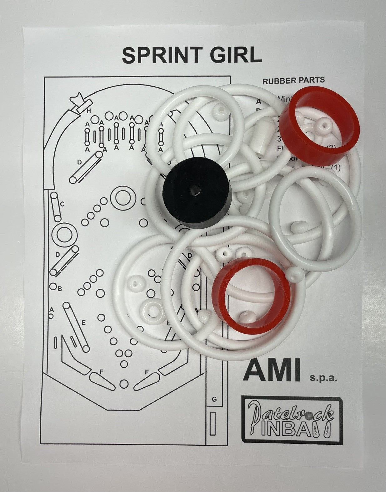 AMI Sprint Girl Pinball Machine Rubber Ring Kit