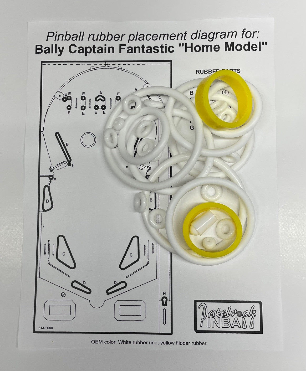 Bally Captain Fantastic and the Brown Dirt Cowbay (Home Model) Pinball Machine Rubber Ring Kit