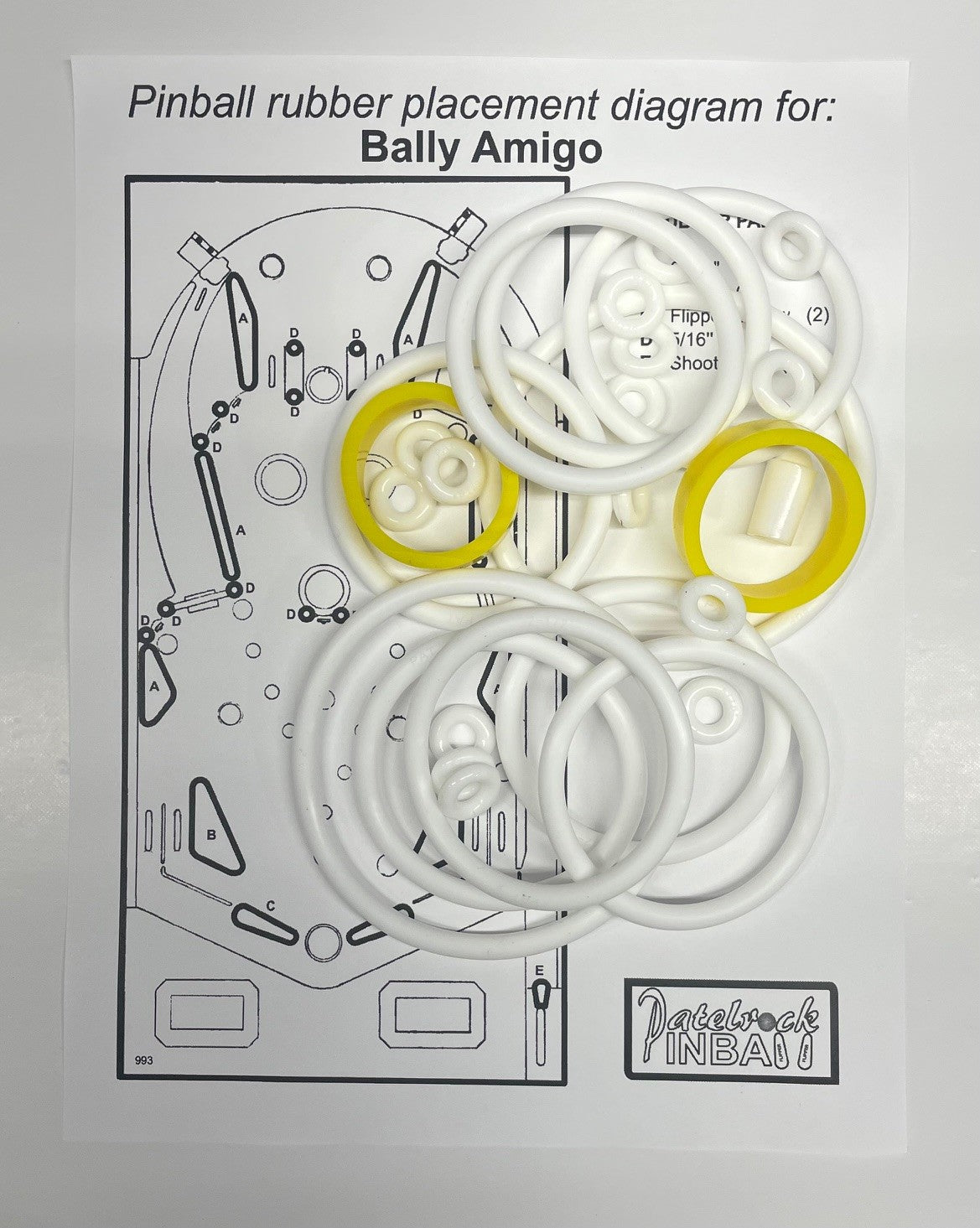 Bally Amigo Pinball Machine Rubber Ring Kit