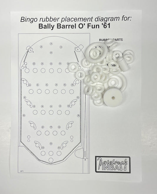 Bally Barrel O` Fun `61 Bingo Machine Rubber Ring Kit