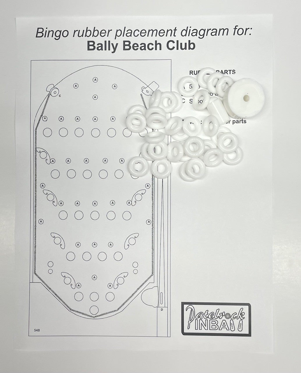 Bally Beach Club Bingo Machine Rubber Ring Kit