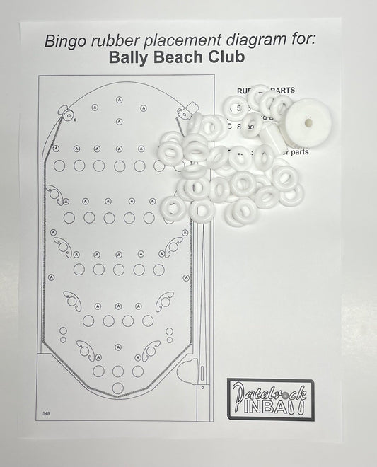 Bally Beach Club Bingo Machine Rubber Ring Kit