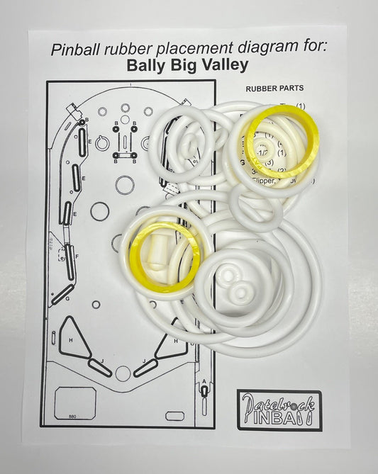 Bally Big Valley Pinball Machine Rubber Ring Kit
