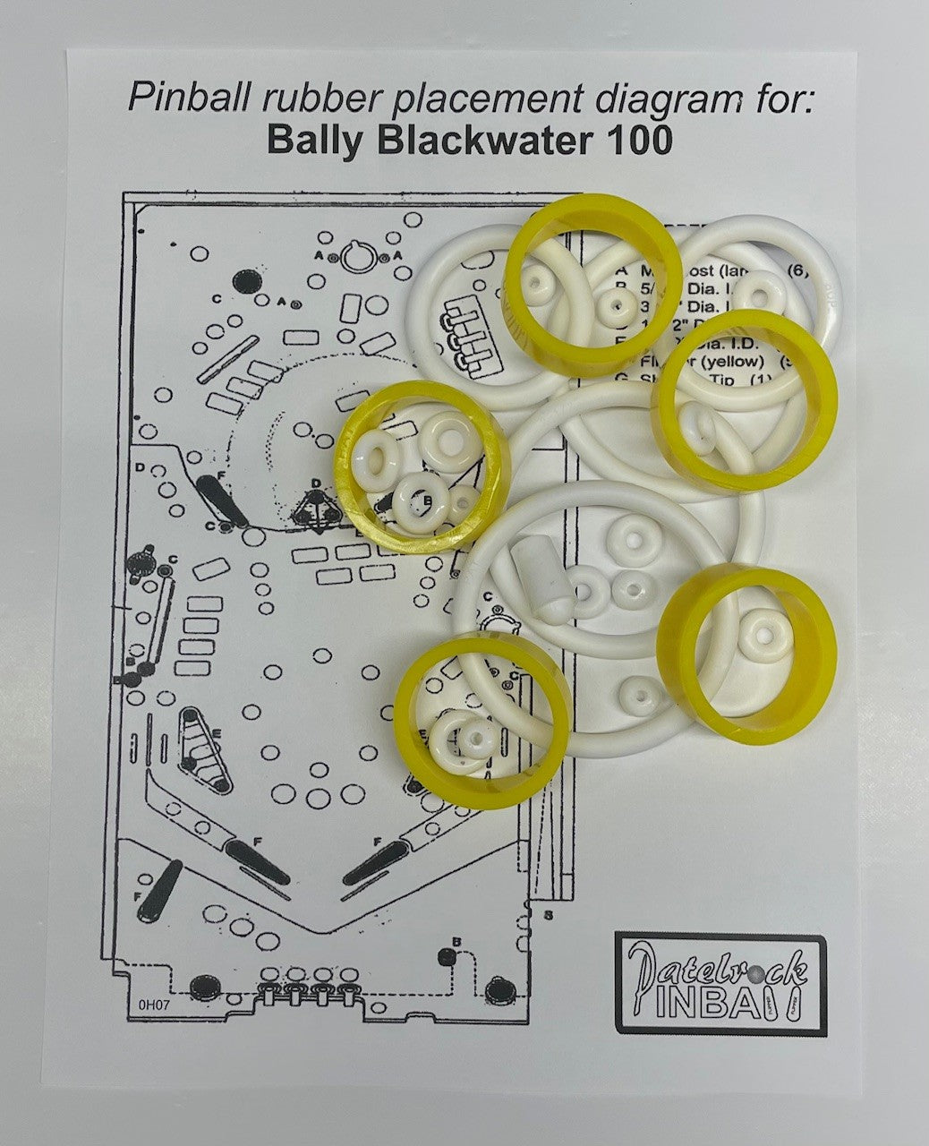 Bally Blackwater 100 Pinball Machine Rubber Ring Kit