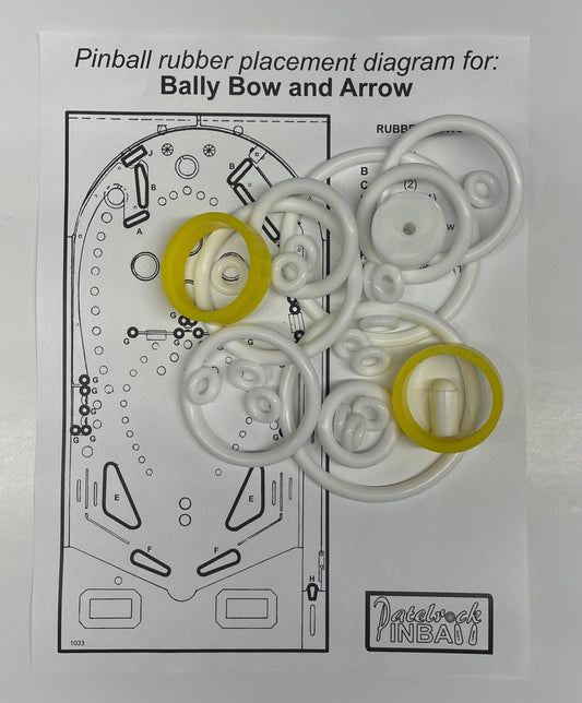 Bally Bow and Arrow Pinball Machine Rubber Ring Kit