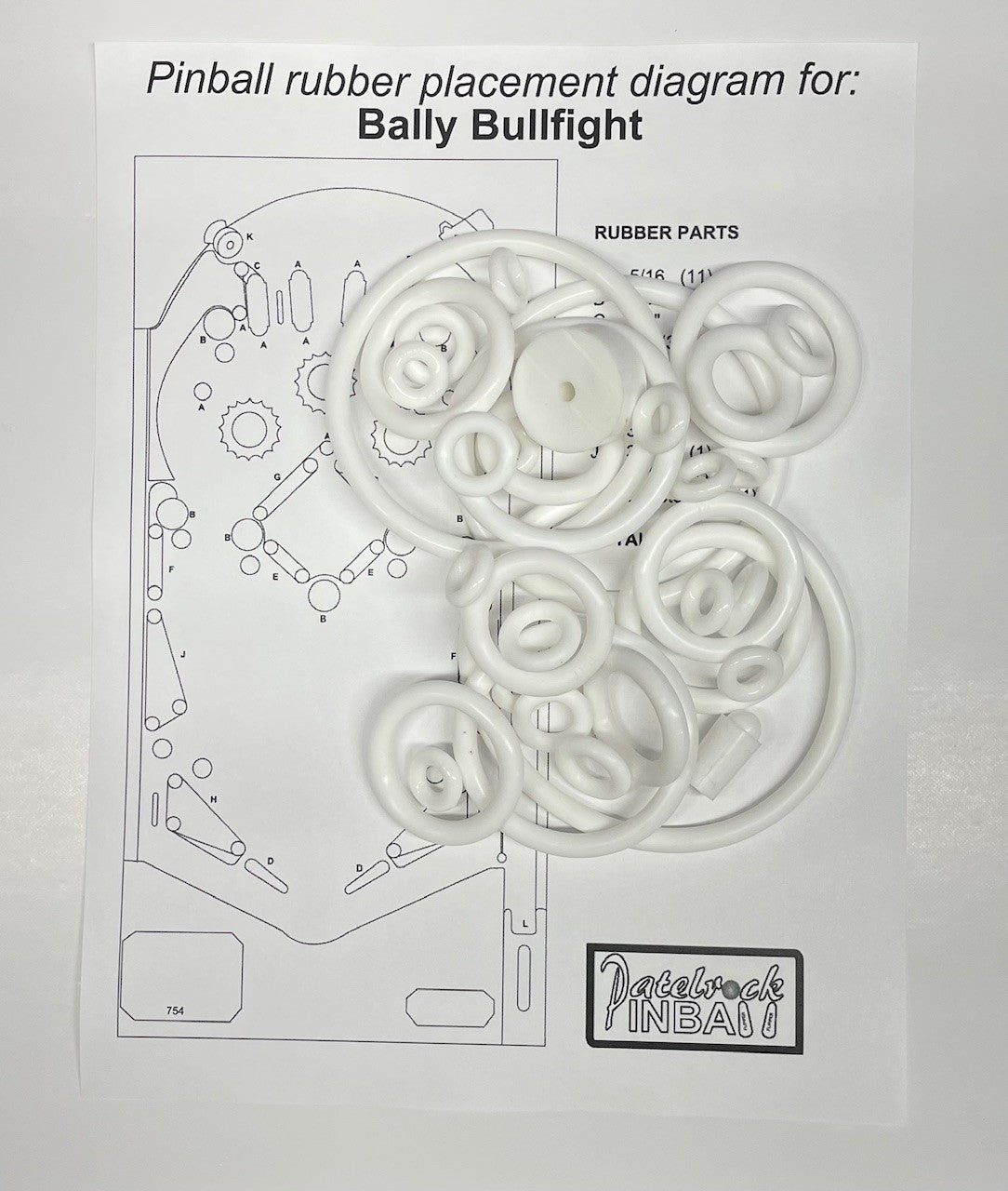 Bally Bullfight Pinball Machine Rubber Ring Kit