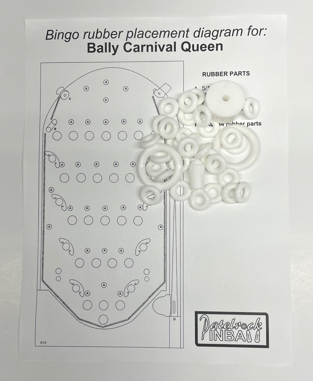 Bally Carnival Queen Bingo Machine Rubber Ring Kit