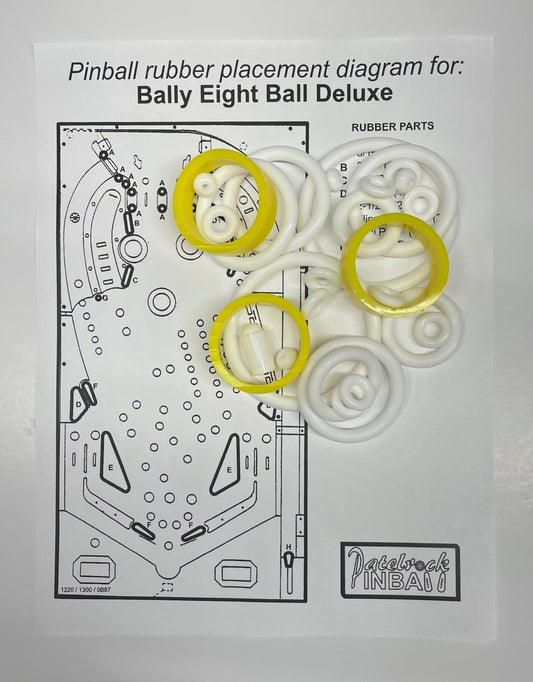 Bally Eight Ball Deluxe Pinball Machine Rubber Ring Kit