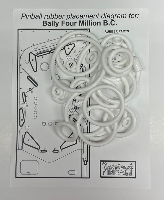 Bally Four Million B.C. Pinball Machine Rubber Ring Kit