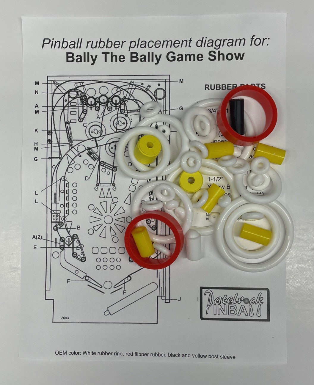 Bally The Bally Game Show Pinball Machine Rubber Ring Kit