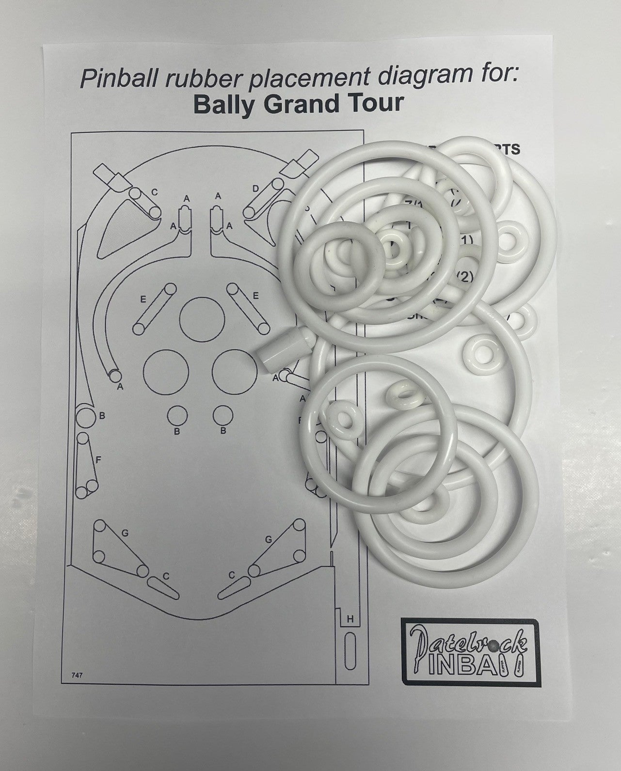 Bally Grand Tour Pinball Machine Rubber Ring Kit