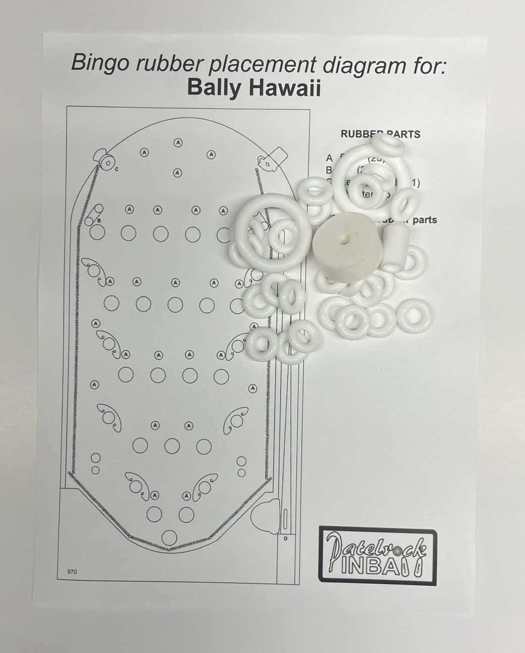 Bally Hawaii Bingo Machine Rubber Ring Kit