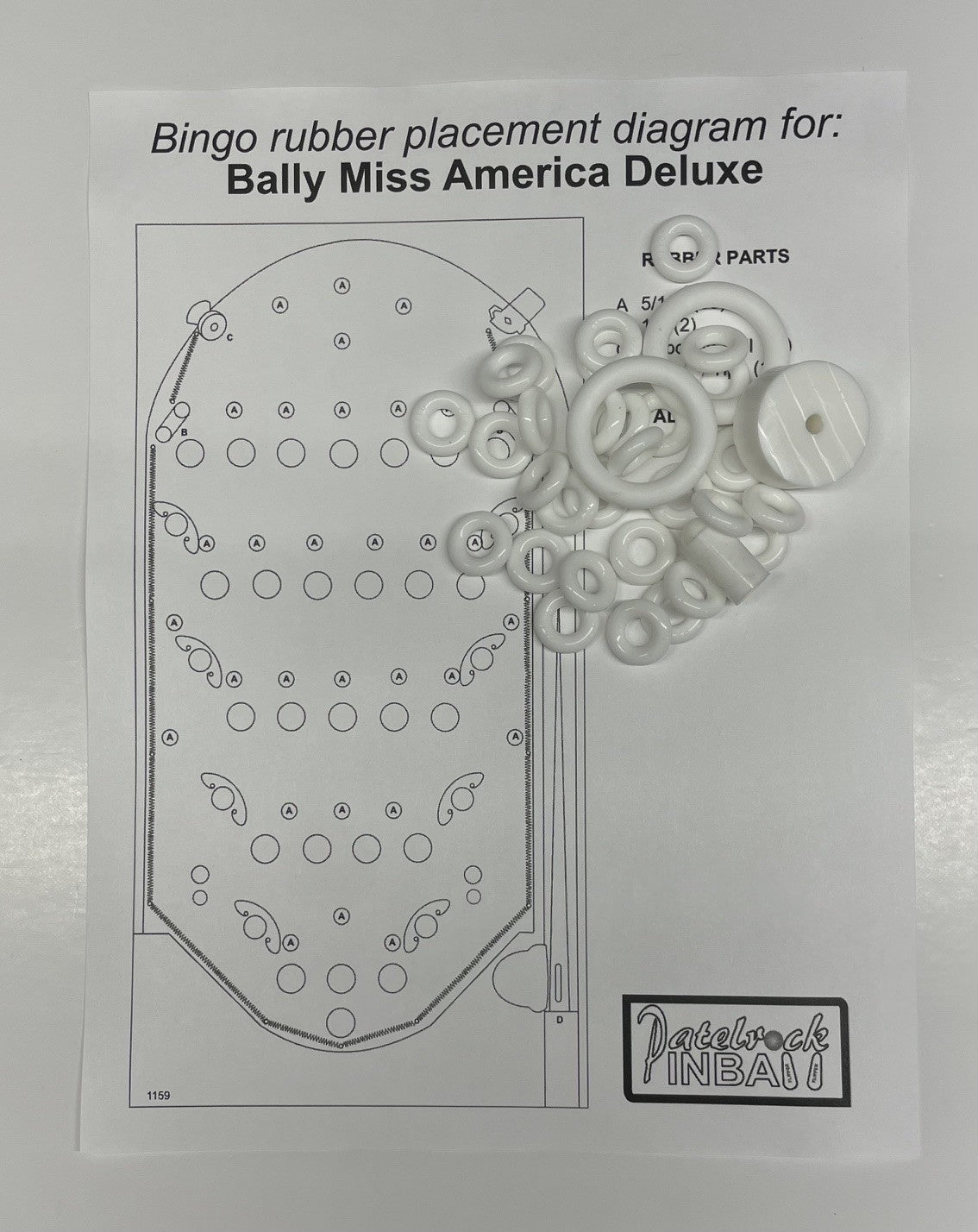Bally Miss America Deluxe Bingo Machine Rubber Ring Kit