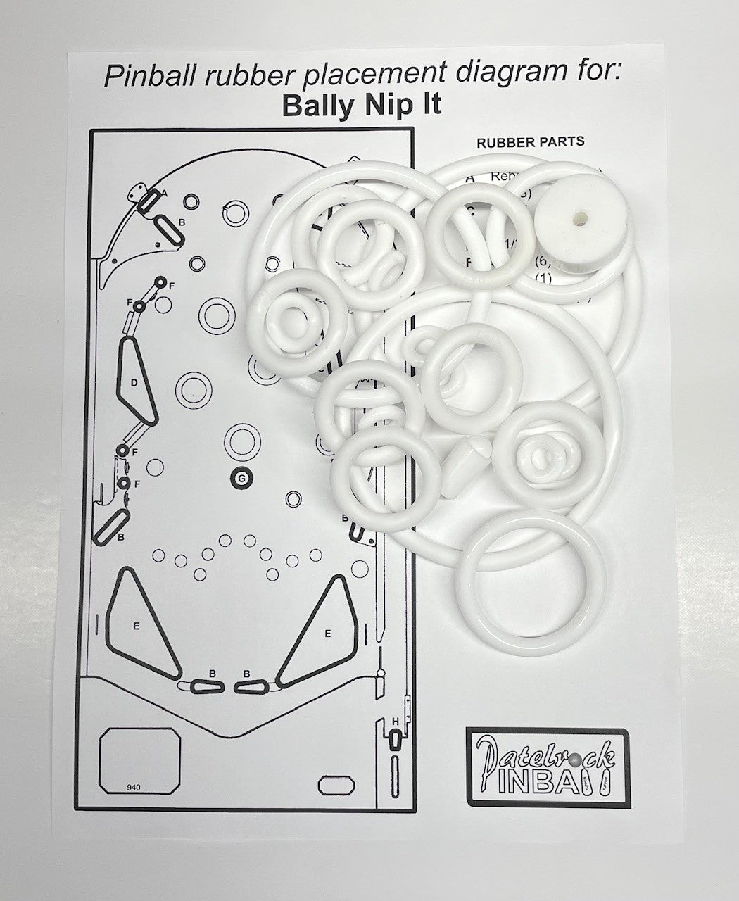 Bally Nip-It Pinball Machine Rubber Ring Kit