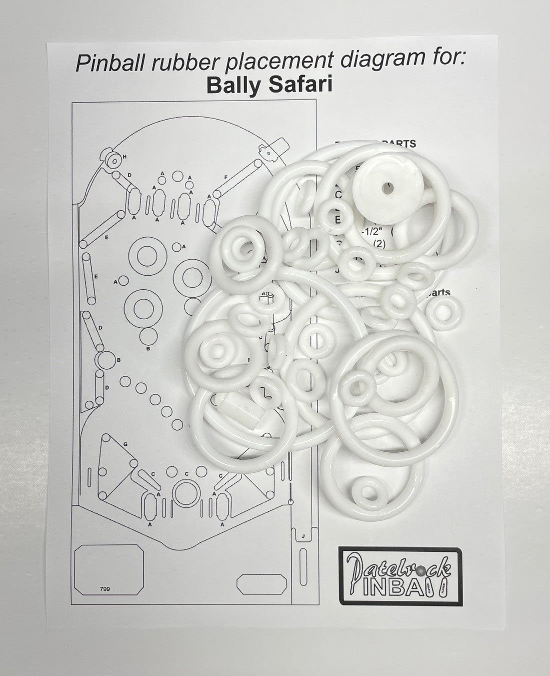 Bally Safari Pinball Machine Rubber Ring Kit
