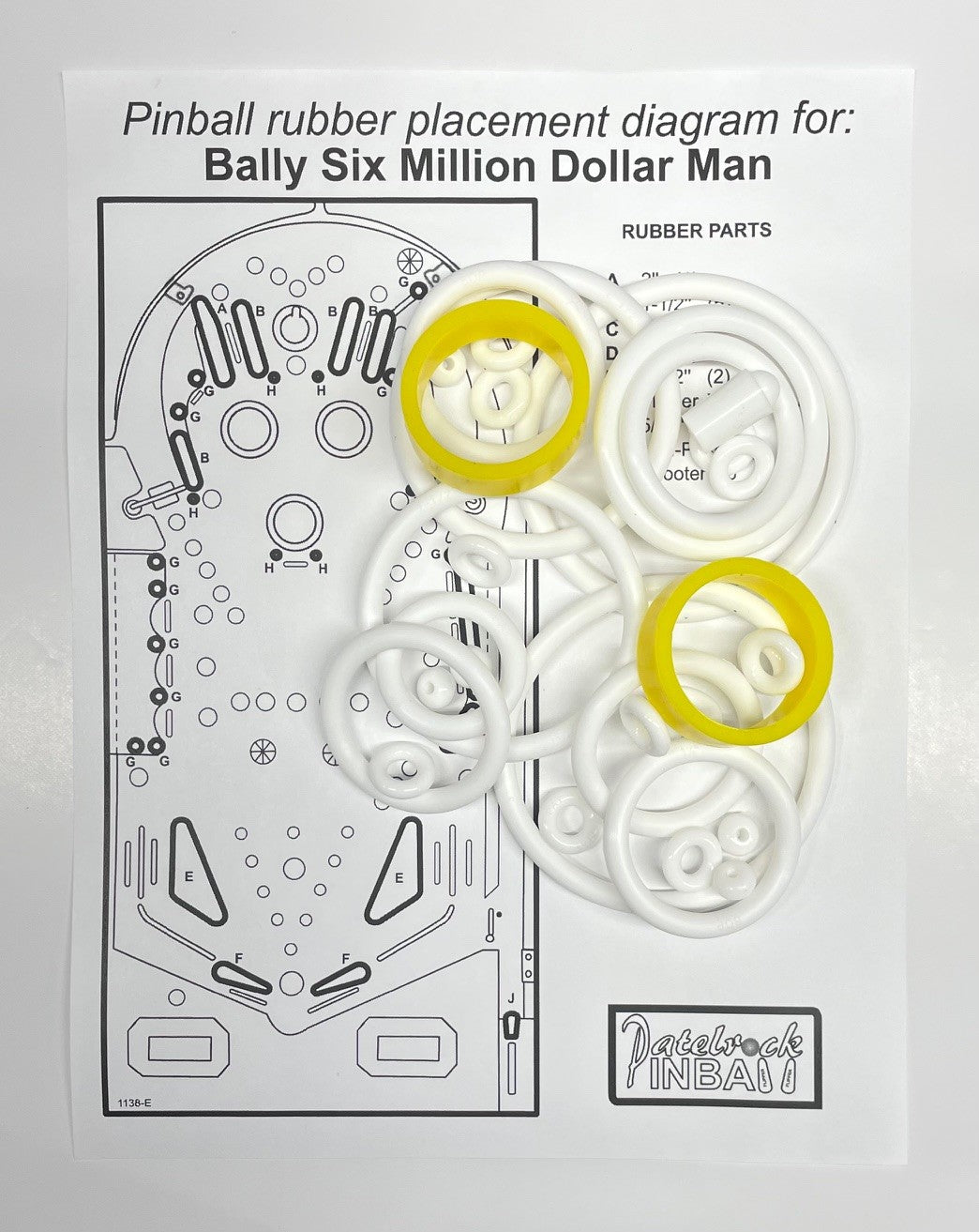 Bally The Six Million Dollar Man Pinball Machine Rubber Ring Kit