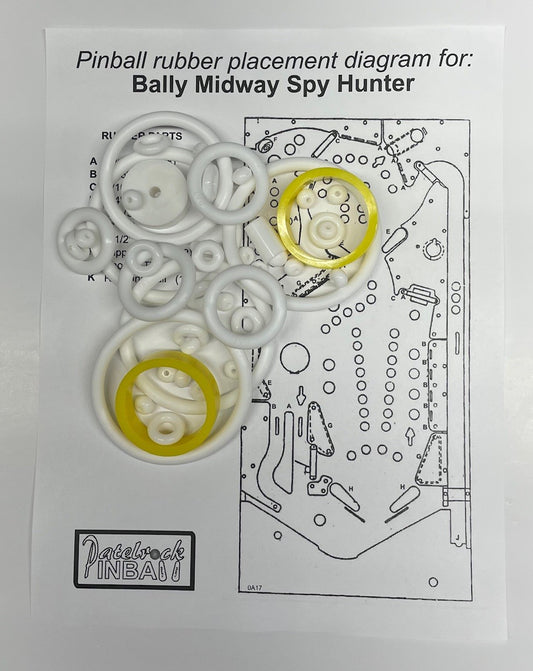 Bally Spy Hunter Pinball Machine Rubber Ring Kit