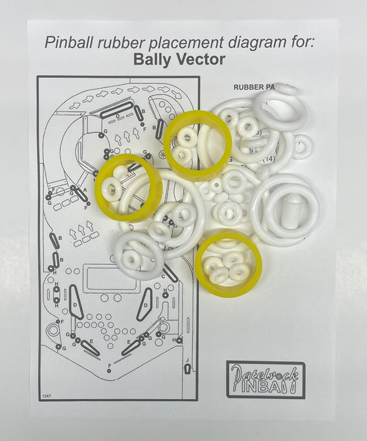 Bally Vector Pinball Machine Rubber Ring Kit
